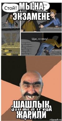 мы на экзамене шашлык жарили