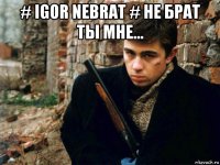 # igor nebrat # не брат ты мне... 