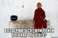  воздержаться? или пойти погонять лысого?