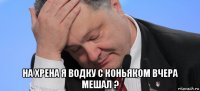  на хрена я водку с коньяком вчера мешал ?