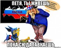 петя, ты живешь пока сюда гавкаешь