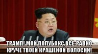  трамп! мой полубокс все-равно круче твоей крашеной волосни!