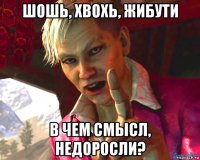 шошь, хвохь, жибути в чем смысл, недоросли?