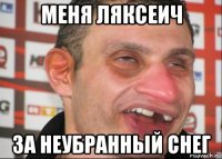 меня ляксеич за неубранный снег