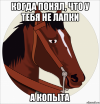 когда понял, что у тебя не лапки а копыта