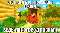 это ж сколько я просидел в сортире ведь уже огород поспал!