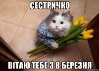 сестричко вітаю тебе з 8 березня