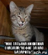  "мне татьяна никитина сказала:"нефиг за нас базарить!"