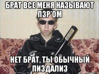 брат все меня называют пзр'ом нет брат, ты обычный пиздализ