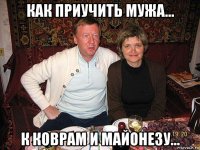 как приучить мужа... к коврам и майонезу...