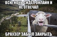 всю ночь сидел онлайн и не отвечал браузер забыл закрыть