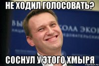 не ходил голосовать? соснул у этого хмыря