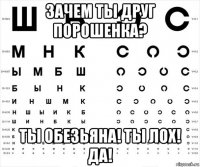зачем ты друг порошенка? ты обезьяна! ты лох! да!