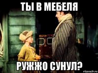ты в мебеля ружжо сунул?