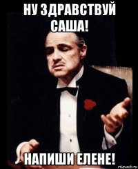 ну здравствуй саша! напиши елене!