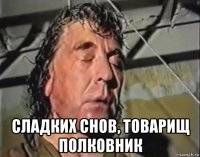  сладких снов, товарищ полковник