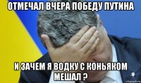 отмечал вчера победу путина и зачем я водку с коньяком мешал ?