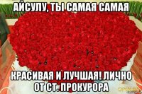 айсулу, ты самая самая красивая и лучшая! лично от ст. прокурора