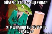 ой!а чо это за ящерица?! это шнапи!! ты чё его не знаешь?