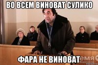 во всем виноват сулико фара не виноват