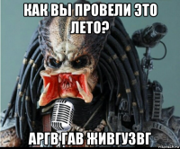 как вы провели это лето? аргв гав живгузвг