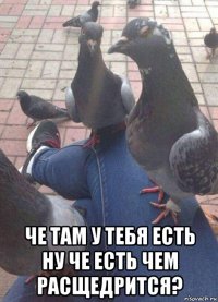 че там у тебя есть ну че есть чем расщедрится?