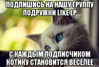 подпишись на нашу группу подружки like lp c каждым подписчиком котику становится веселее