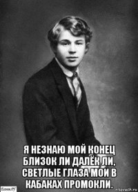  я незнаю мой конец близок ли далёк ли, светлые глаза мои в кабаках промокли.
