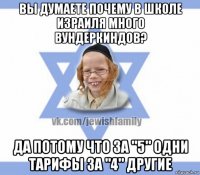 вы думаете почему в школе израиля много вундеркиндов? да потому что за "5" одни тарифы за "4" другие