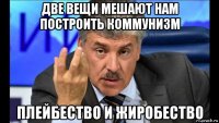 две вещи мешают нам построить коммунизм плейбество и жиробество