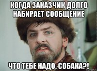 когда заказчик долго набирает сообщение что тебе надо, собака?!