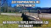 договаривались же встречаемся на повороте перед оптовкой. где все наши?