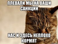 плевали мы на ваши санкции нас и здесь неплохо кормят