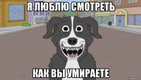 я люблю смотреть как вы умираете