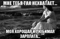 мне тебя так нехватает... моя хорошая и любимая зарплата...