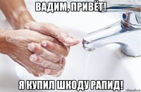вадим, привёт! я купил шкоду рапид!