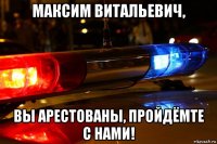 максим витальевич, вы арестованы, пройдёмте с нами!