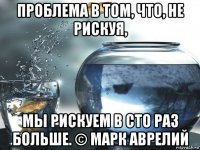 проблема в том, что, не рискуя, мы рискуем в сто раз больше. © марк аврелий