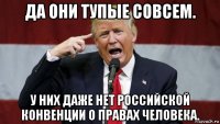 да они тупые совсем. у них даже нет российской конвенции о правах человека.