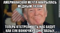 американская мечта накрылась медным тазом теперь отстреливать нас будут как сук вонючих одноглазых