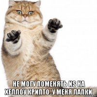  не могу поменять ns на хеллоу крипто. у меня лапки
