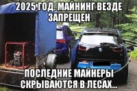 2025 год. майнинг везде запрещен последние майнеры скрываются в лесах...
