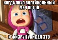 когда пнул волейбольный мяч ногой и физрук увидел это
