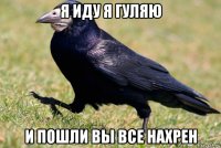 я иду я гуляю и пошли вы все нахрен