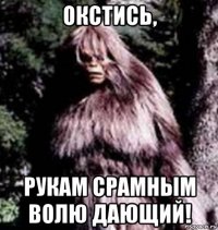 окстись, рукам срамным волю дающий!