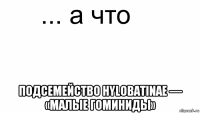  подсемейство hylobatinae — «малые гоминиды»
