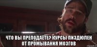  что вы преподаёте? курсы пиздюлен от промывания мозгов
