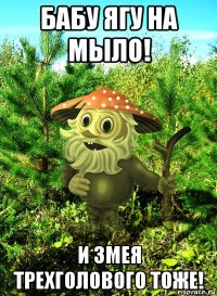бабу ягу на мыло! и змея трехголового тоже!