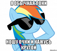 я обычная пони ношу очки и кажусь крутой