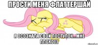 прости меня флаттершай я осознала свой поступок...мне плохо(((